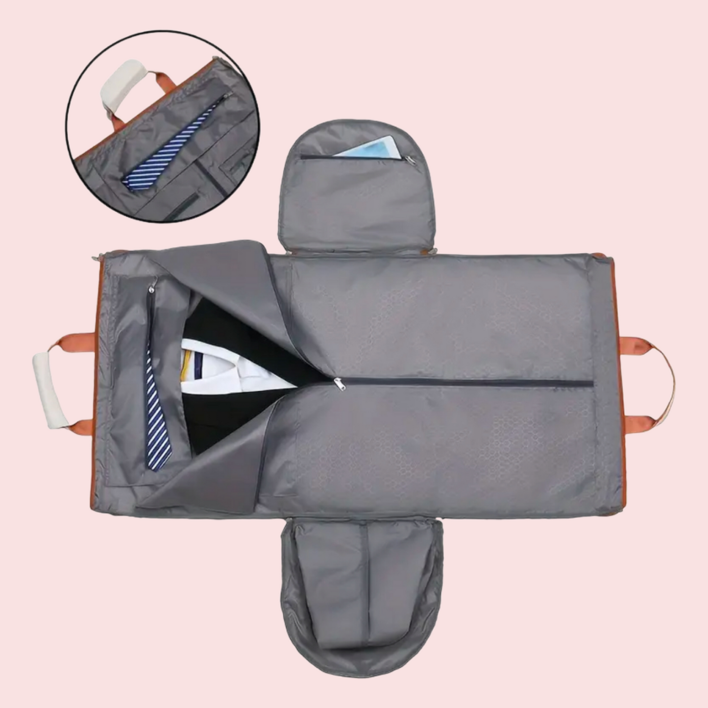 Sac de voyage innovant et tendance MODULEVA avec rangement dans la doublure - coloris beige