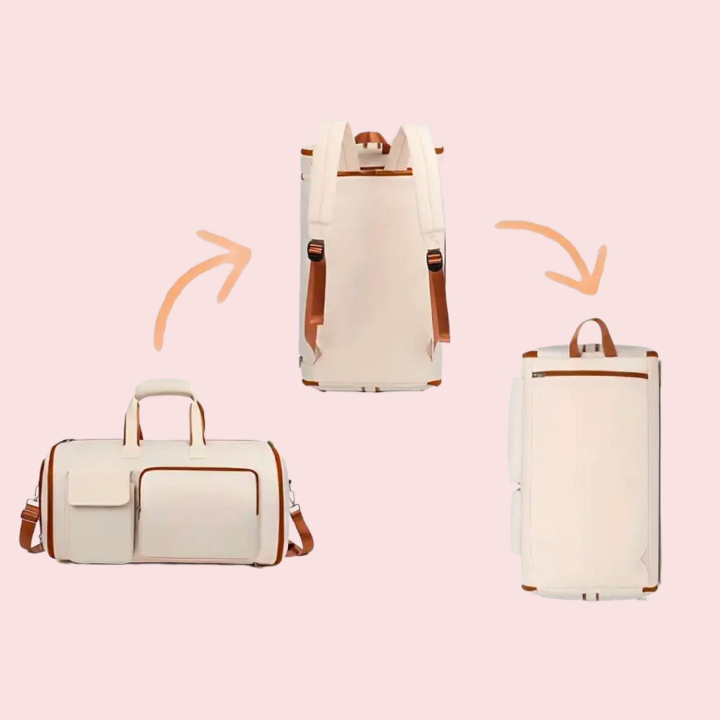 Sac de voyage innovant et tendance MODULEVA avec rangement dans la doublure - coloris beige