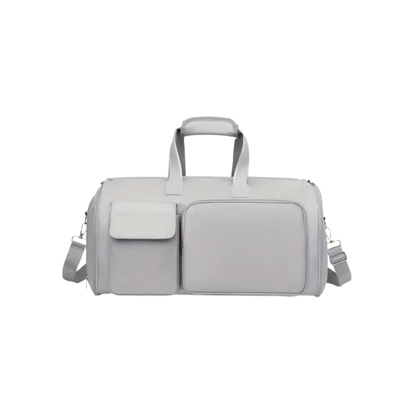 Sac cabine Moduleva gris – sac de voyage pratique et pas cher. Rangement vêtements dans la doublure, gain de place et format avion accepté