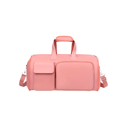Sac de voyage malin Moduleva rose – bagage cabine tendance avec rangement dans la doublure. Gain de place et format accepté par toutes compagnies aériennes.